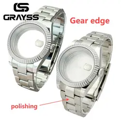 For Oyster Bracelet Strap DATEJUST 36/39MM Watch Case Fit NH34 NH35 NH36 Movement Sapphire Gear Edge 200m Waterproof Watch parth
