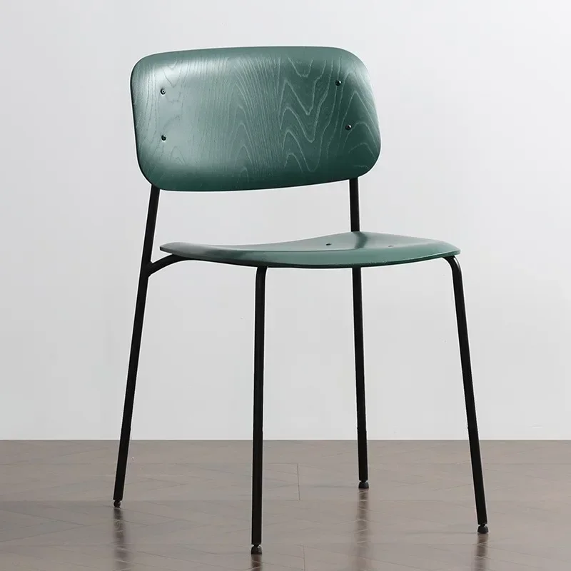 

z Скандинавский минималистичный дизайн для современных обеденных стульев, интернет-знаменитости, креативный дом, твердая древесина, железная спинка, стулья для отдыха Ne