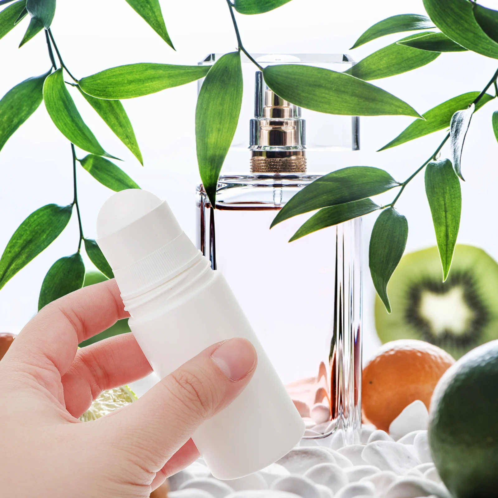 

10pcs 50Ml Roller Bottle Plastic Aromatherapy Oil Bottle Leak-Proof Refillable Travel Container Smooth Ball For Perfume Lip Balm