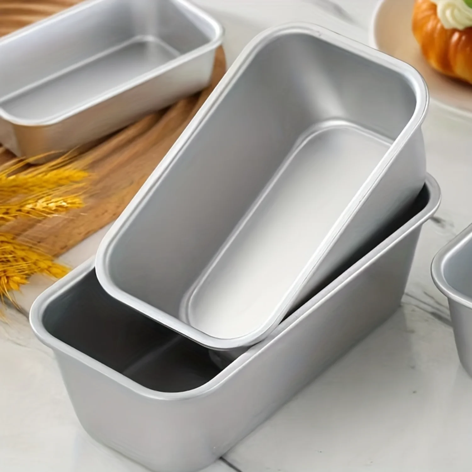 Aluminum Alloy Brioche Loaf Pans, 2pc Non-Stick Bakeware Set, Rectangle Bread & Toast Making Tool, Oven Safe, Ideal for Housewar