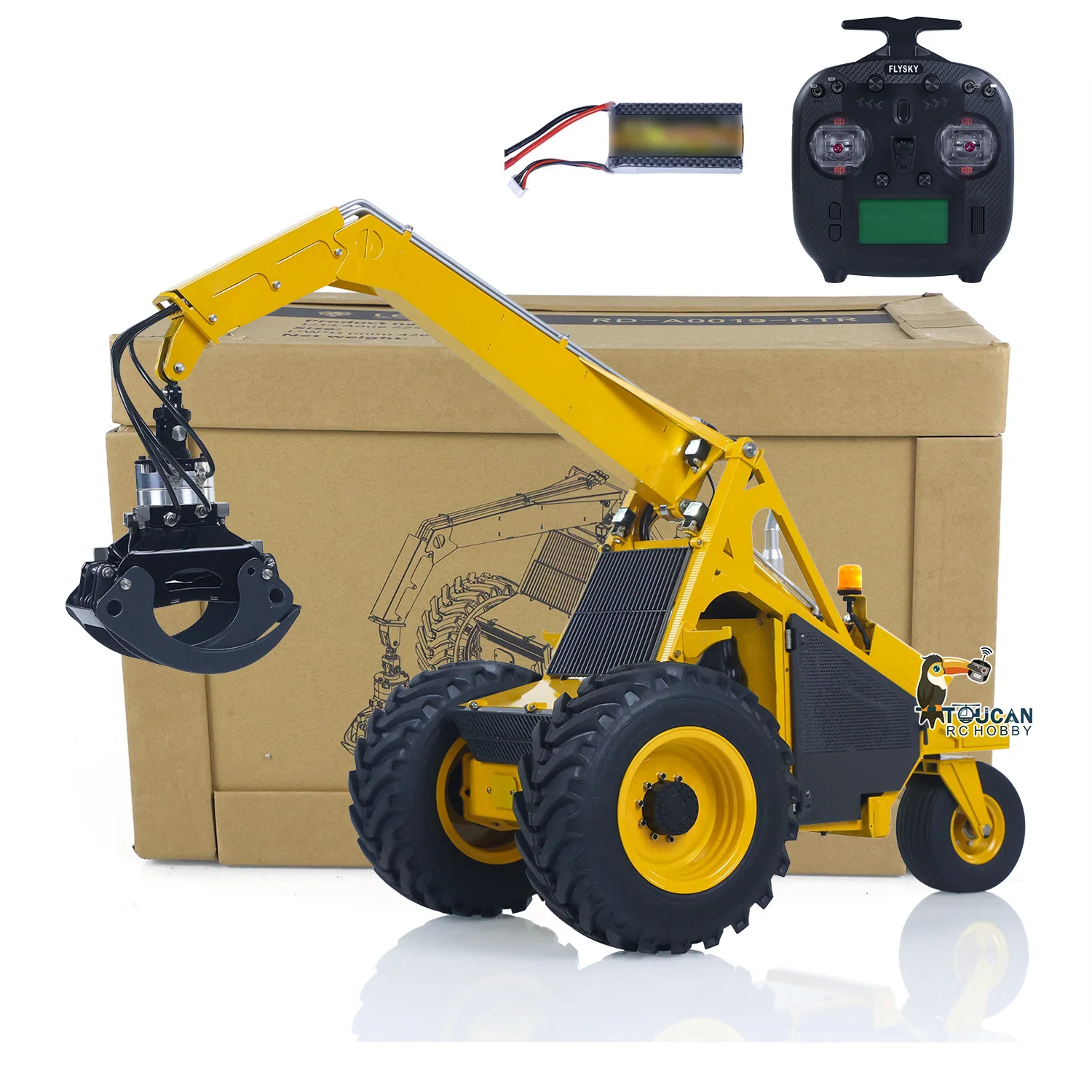 

Toys 1/14 LESU RTR AOUE 225A RC Hydraulic Log Loader Remote Control Sugarcane Loader Grabber Wheeled Sound Model Radio for Boys