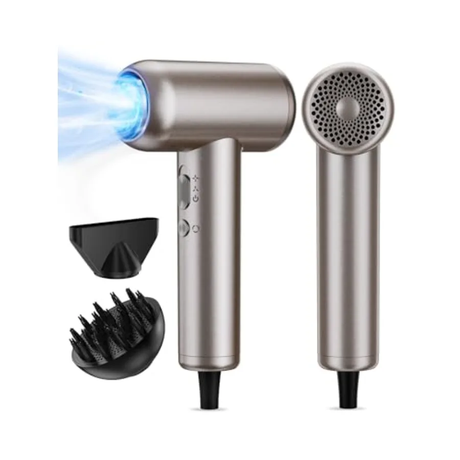

Hair Dryer160000 RPM Professional HighSpeed lonic Blow Dryer for Fast Drying 500 Million Negative lons Blow Dryer with Diffuser