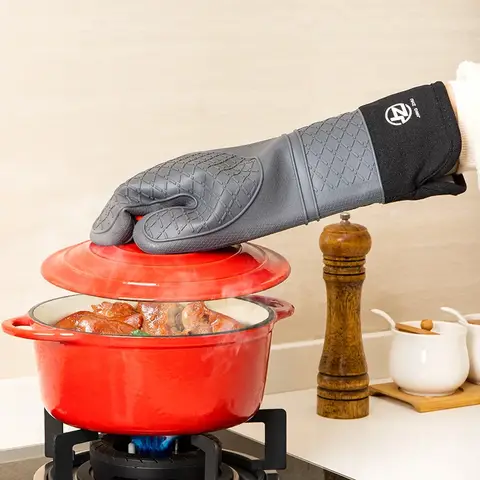 Silicone Insulated Gloves for Microwave Oven Heat-resistant Kitchen Thick Microwave Oven Baking Gloves