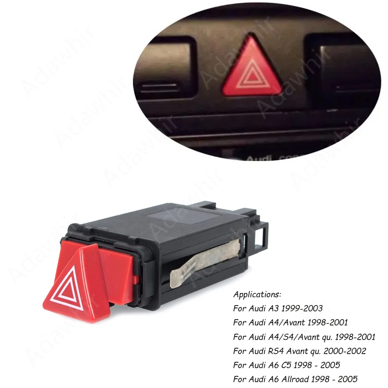 8D0941509H Hazard Emergency Warning Light Switch Flasher Button Car 8D0941509K 480941509C For Audi A3 A4 A6 C5 Allroad