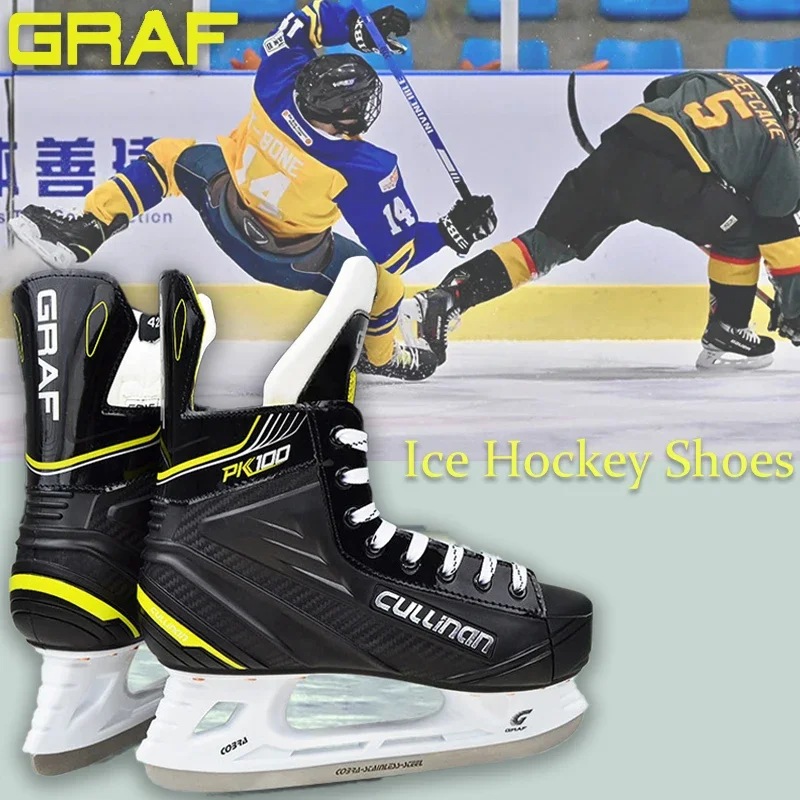 GRAF Ice Hockey Skate Shoes Professional Children's Skates Adult Skates Ice Skating Blade Thermal Warm Thicken Skating Shoes