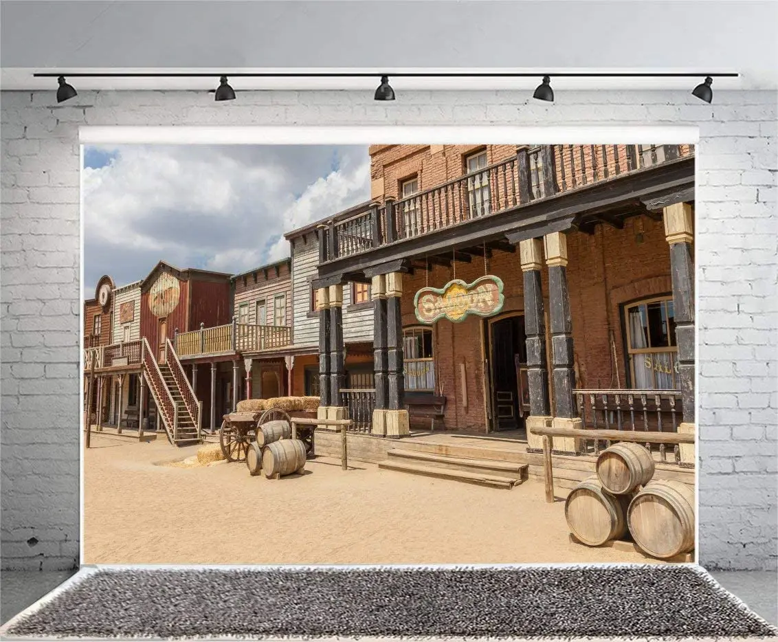 

Photography Backdrop Old Wild West Cowboy Town Saloon Vintage Saloon Central Arizona Background Party Decoration Birthday