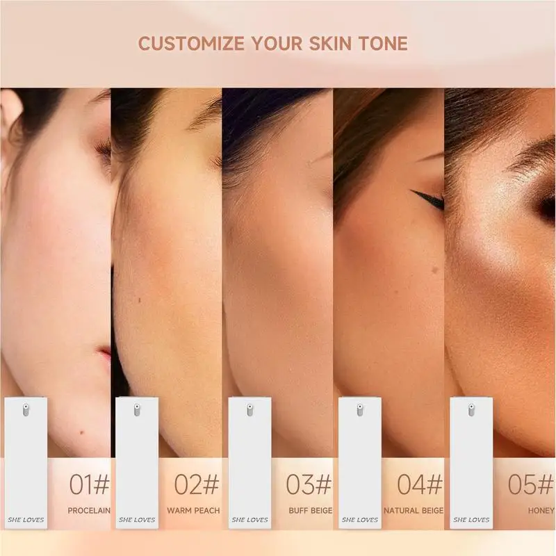 

30ml Waterproof Matte Concealer Liquid Foundation Long Lasting Makeup Foundation Oil Free Base Makeup For Most Skin Types