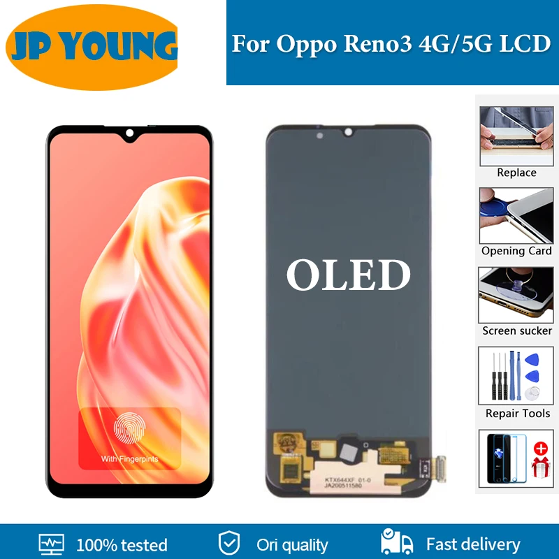 

6.4"OLED LCD Screen For OPPO Reno3 5G LCD Display PCHM30 Touch Screen Digitizer Assembly For Reno3 4G CPH2043 Display Replace