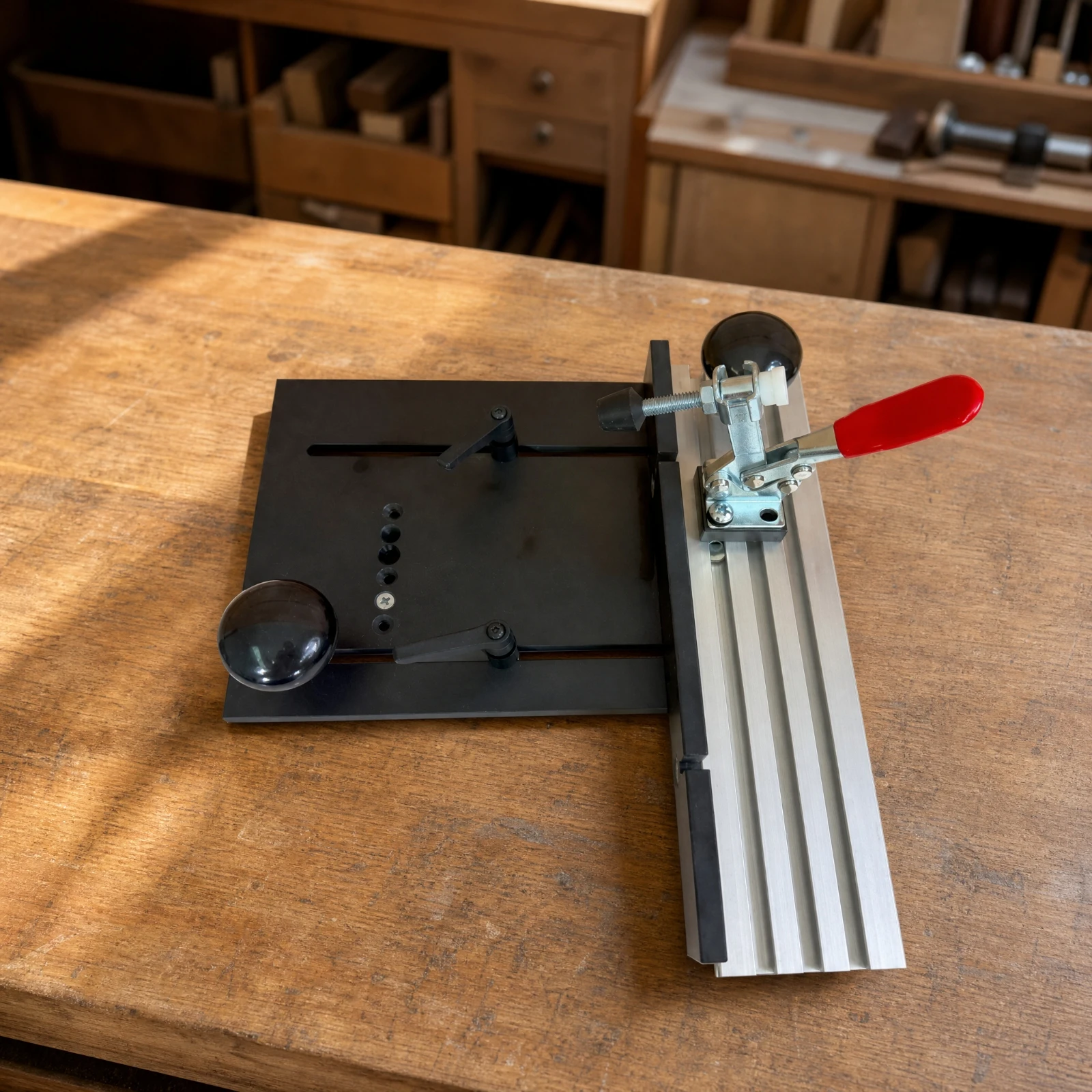 Compact Router-Table Trimming Sled Clean Cuts Router-Table Trimming Sled with Toggle Clamp Woodworking Tool Lightweight