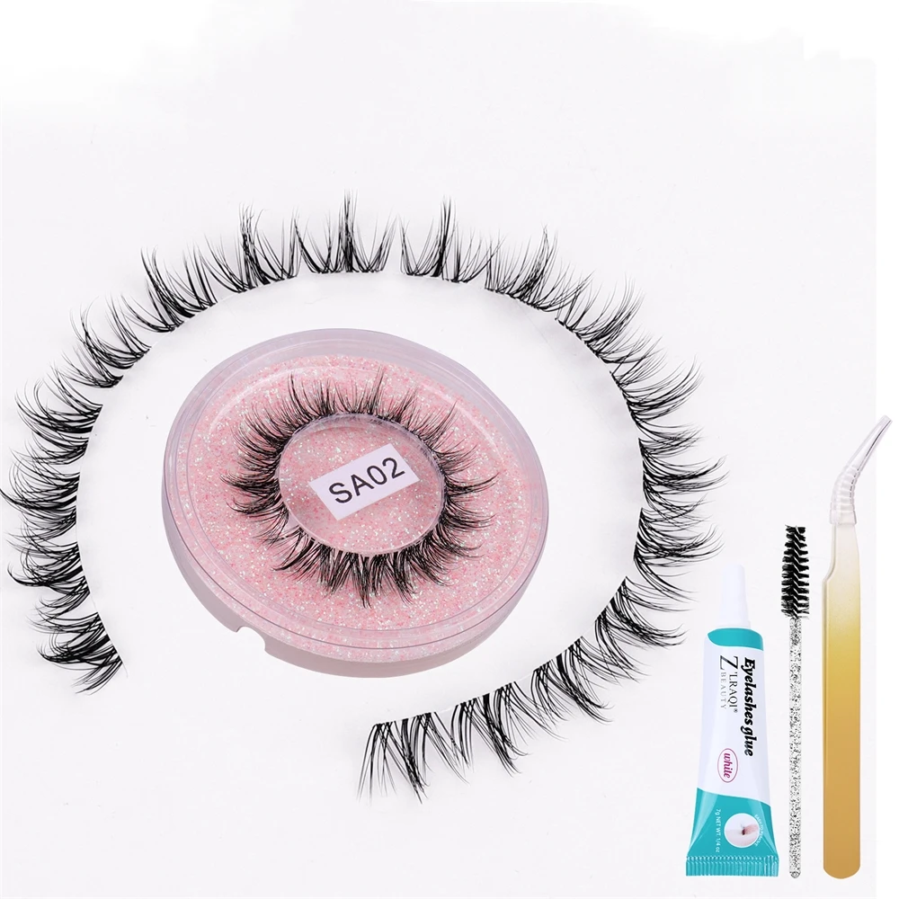 Kit de treinamento de cluster de volume pré-fabricado de cílios de leque de seda para extensões de cílios DIY conjunto inicial com cola