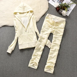 2 Piece Sets Women Outfit Tracksuit Hoodies Tracksuit 2 Piece Set with Pocket Trousers and Jacket Sets Velvet Tracksuit