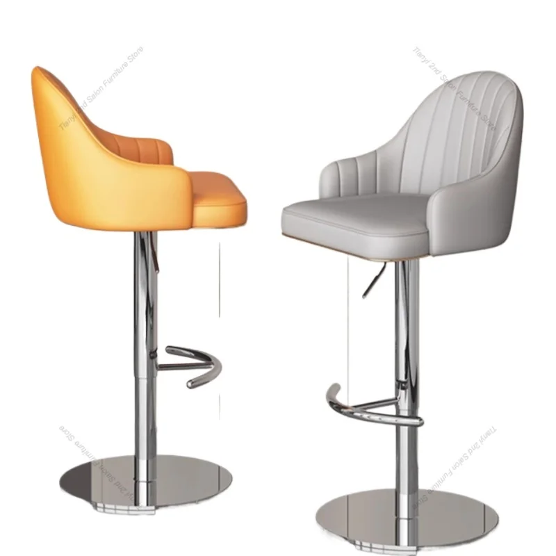 

Офисные роскошные барные стулья из нержавеющей стали, дизайнерские регулируемые барные стулья в японском стиле, вращающаяся мебель для дома, банкет HBBC