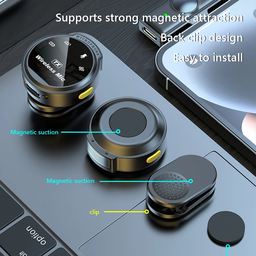 Xiaomi bezprzewodowy mikrofon w klapie USB-C/interfejs iOS Lavalier Mic Noise 164ft zasięg dla systemu Android/iPhone/aparat/komputer/Laptop