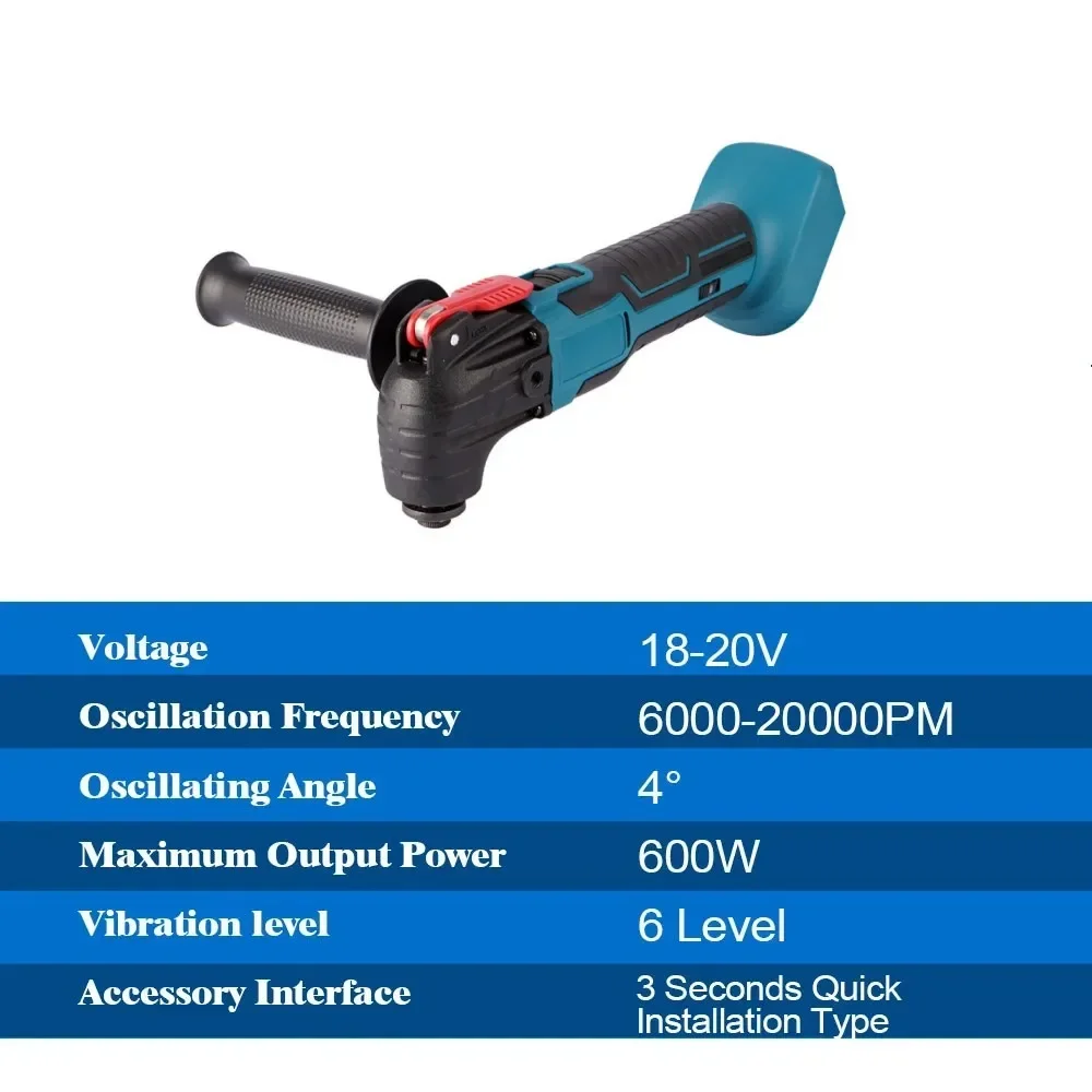 Cordless Oscillating Multi Ferramenta, Pá Elétrica, Corte, Máquina de Corte, Acessório, Ferramentas Elétricas para Makita, Bateria 18V