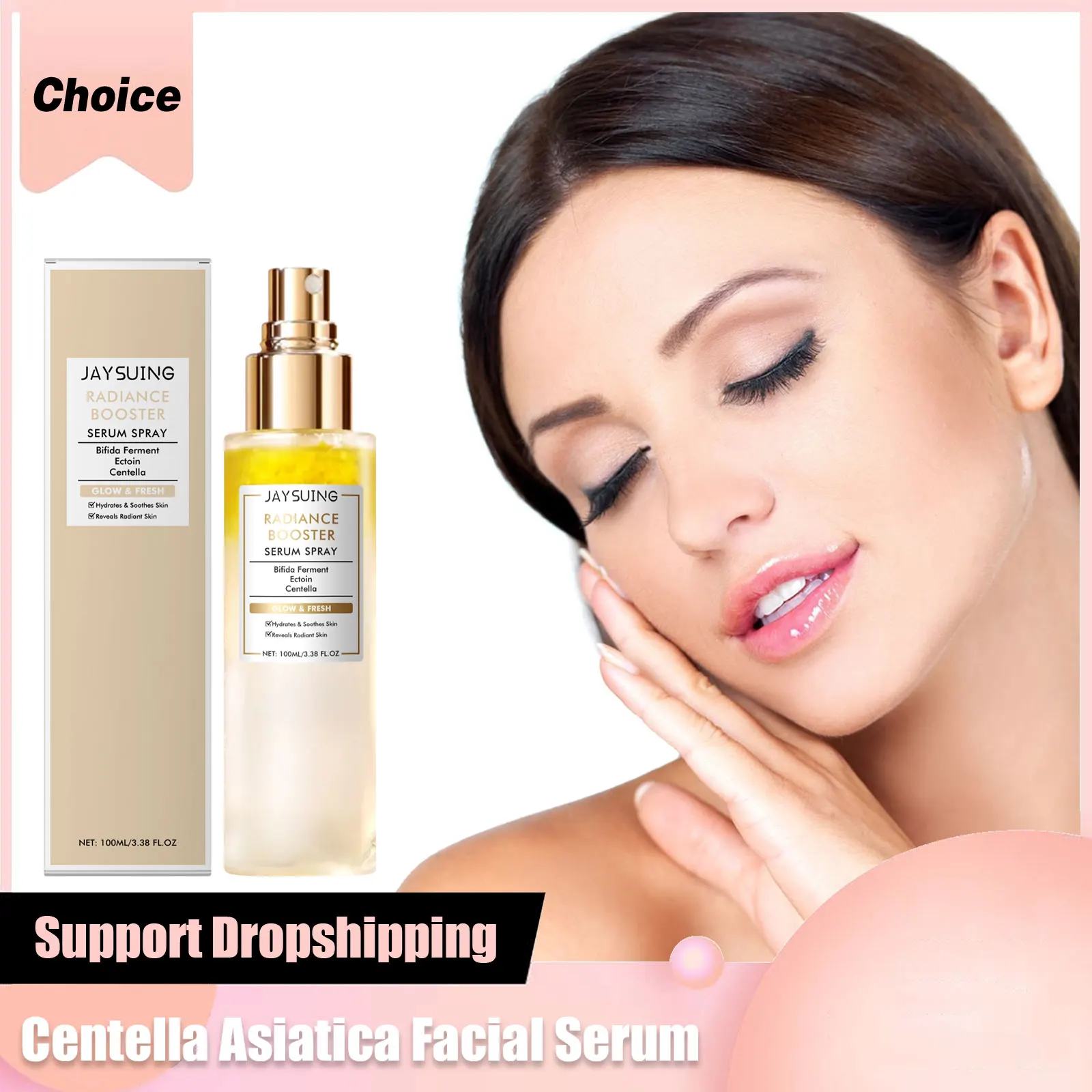 

Centella Asiatica Toner Glow Booster Serum for Uneven Skin Tone Fine Line Dark Spot Reducing Brightening Face Moisturizing Spray