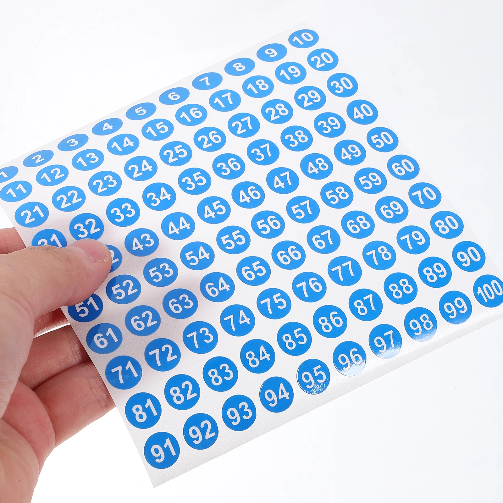 50 Sheets Waterproof Stickers Round Number for Office Label 100X100X001CM Labels Numbers Black Numbered