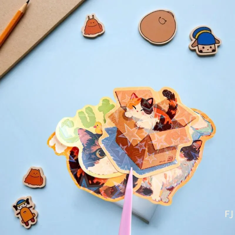 

Серия «Кошачий домик» — наклейки ручной работы с пейзажами 30 для украшения офиса и дневника