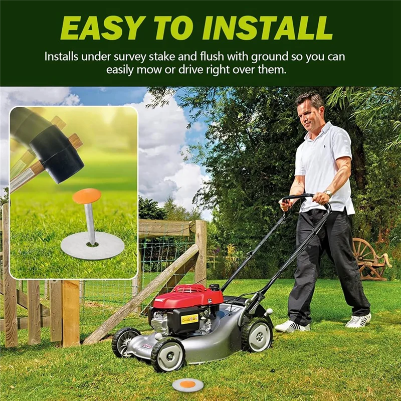 

【B6R-Sale】Survey Maker Stakes 4X Stainless Steel Washers, For Low Profile Property Line Markers, Enhanced Visibility