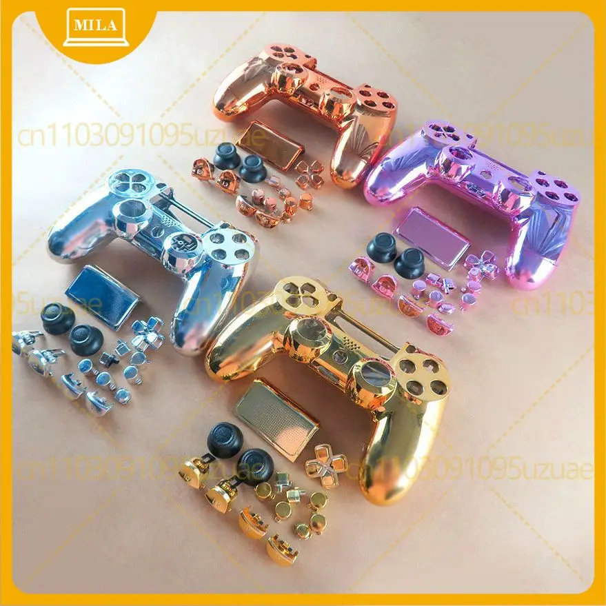 Electroplated Housing Shell & Buttons For PS4 4.0 040 Controller, Replacement Case Cover For PS4 PRO Gamepad