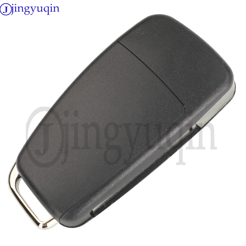 Jingyuqin 433MHz ID48 チップ 8X0837220D リモート車のキーフォブアウディ Q3 Q7 A1 A3 A4 A5 S1 2004-2017 フリップリモートキーフォブ HU66 ブレード