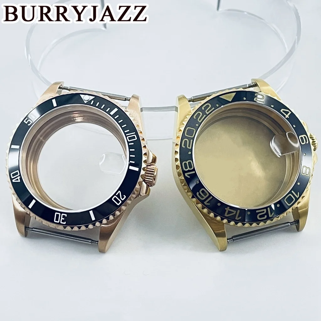 BURRYJAZZ 38 มม.NH35 NH36 NH34 NH38 NH70 NH72 ETA2824 PT5000 SUB GMT Diver CaseนาฬิกาSapphireแก้วเซรามิคBezel