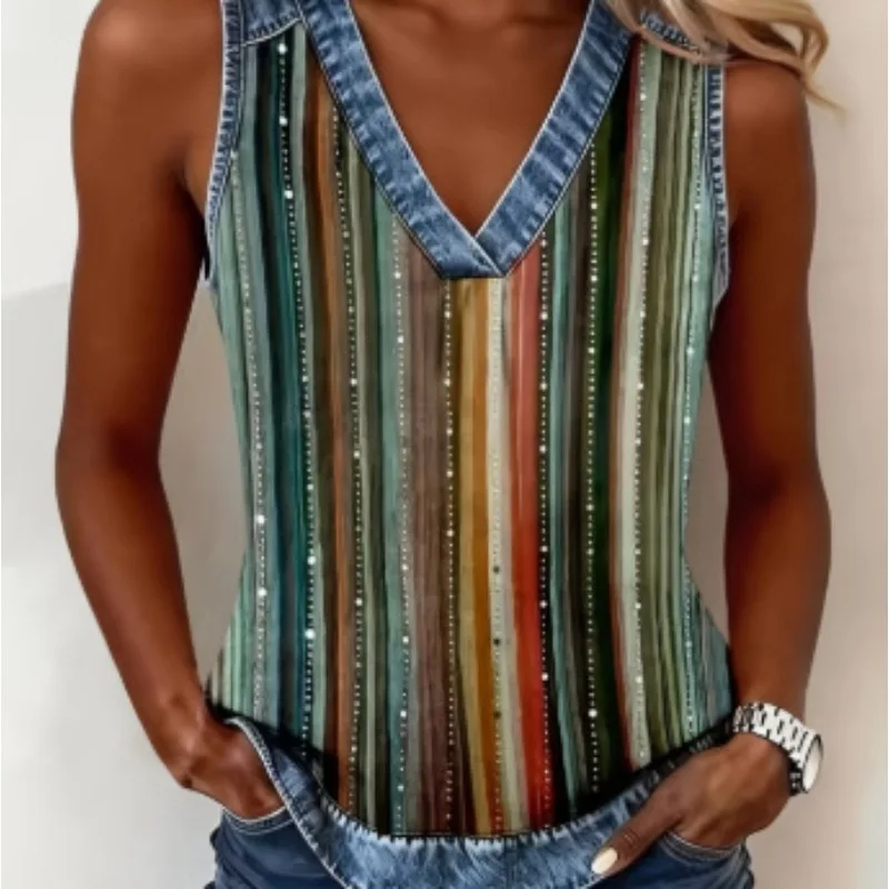 

Women's shirt new summer casual plaid sleeveless vest with camisole, outdoor breathable and comfortable women's vest