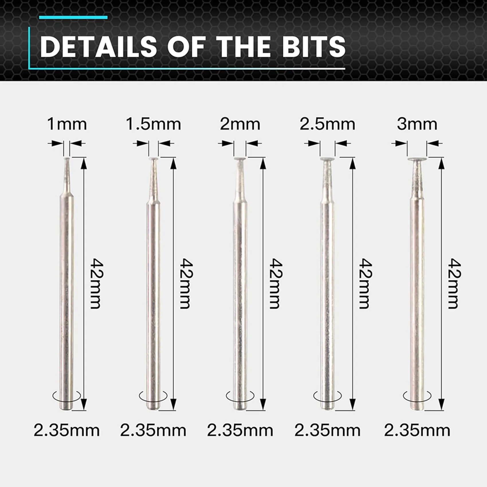 【HAPPY】20Pcs T Shape Diamond Burr - 3/32Inch Shank Mini Channel Cutting Burs Diamond Mounted Stone Carving Bits