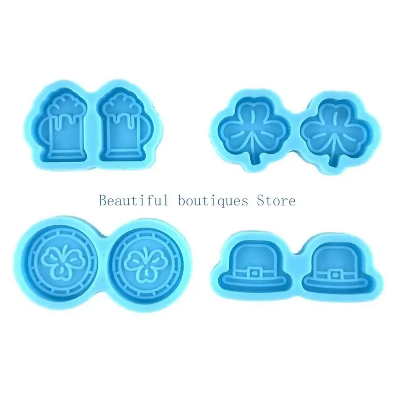 

U4LF Клеверные серьги для изготовления силиконовых форм, набор из 4 предметов для рукоделия