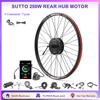 SUTTO 250W Rear Wheel Motor Kit Electric Bicycle Conversion Kits 36V Hub Motor Kit For Cassette Type Disc Brake With LCD Display