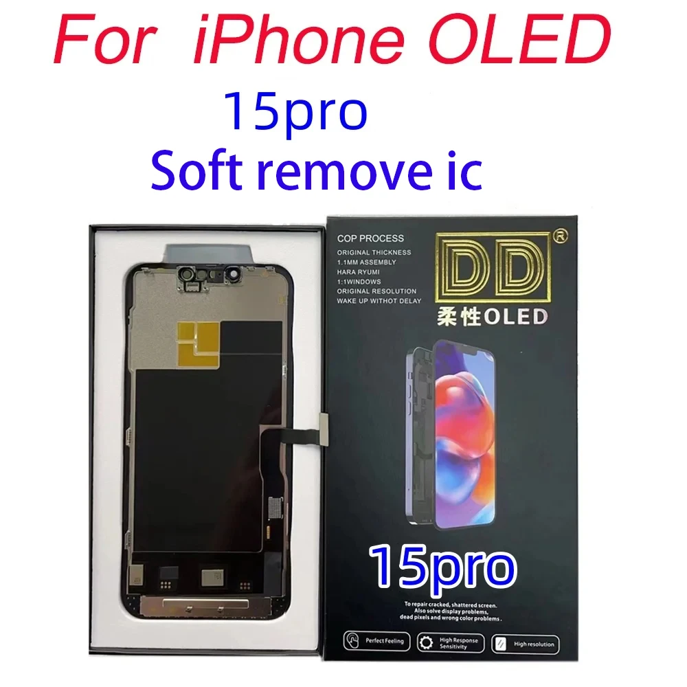 NO IC OLED Display For iPhone 13 14 15 13Pro 14Pro 15Pro 15Pro Max 13promax 14plus  LCD Solve Non-Genuine Screen Pop Up Problem