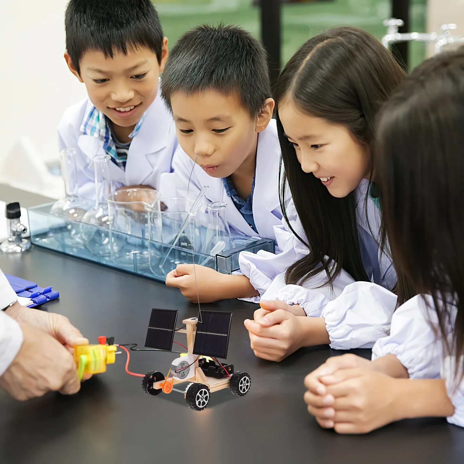 

Учебный набор для сборки солнечной машины из прочного дерева: безопасный, простой в сборке, для научных экспериментов, STEM-образования и занятий в классе