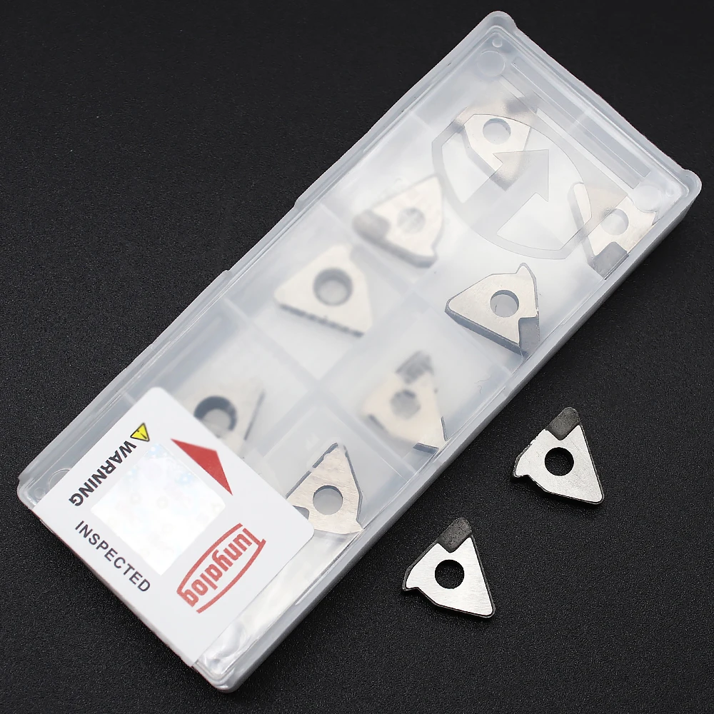 10PCS STM16R ด้ายมีด Pad Mesin Bubut CNC อุปกรณ์เสริมคาร์ไบด์ Shim สำหรับด้ายเครื่องมือกลึง