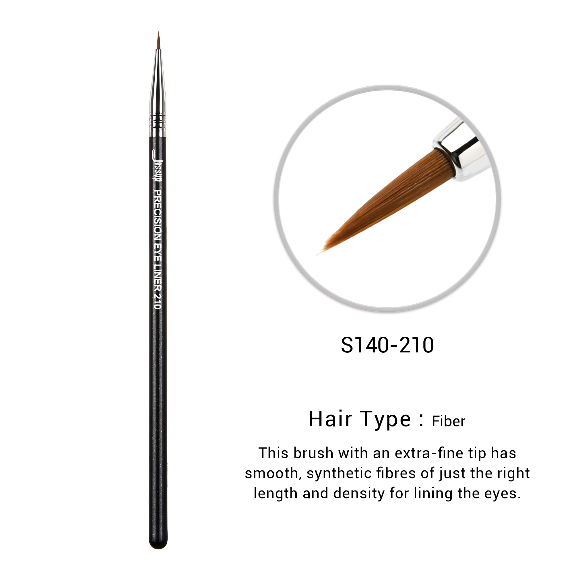 Jessup Eyeliner Brush Makeup Thin Bent Precision Angled Flat Definer Ultra Fine Pencil Precision Synthetic S151