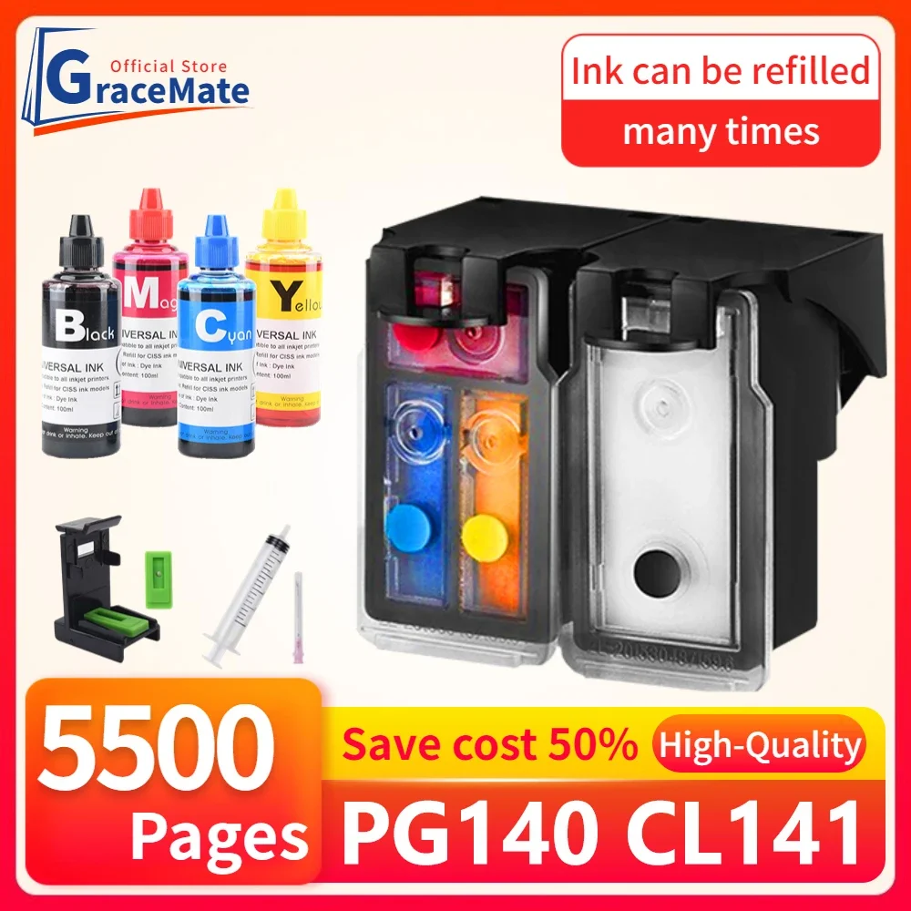 Pg140 cl141 чернильный картридж PG140 CL141 140 замена чернил для Canon Pixma MG3110 MG3210 MG3510 MG2210 MG4110 MX474