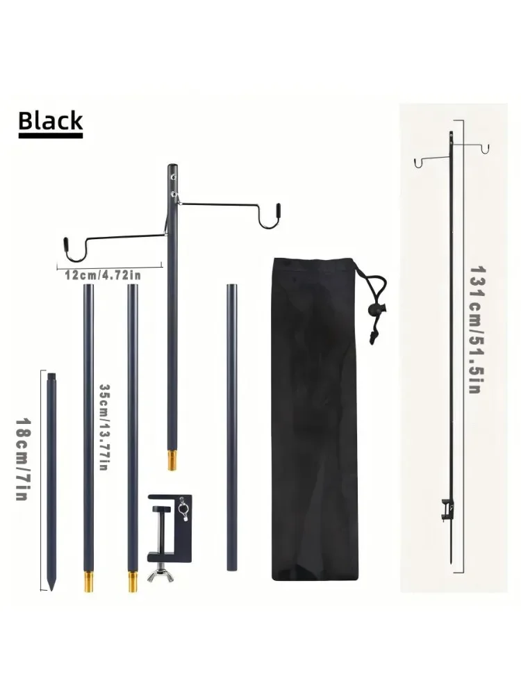 Support de lanterne pliant, poteau de lampe Portable, support de lumière à crochet pour Camping pêche pique-nique barbecue activités de plein air