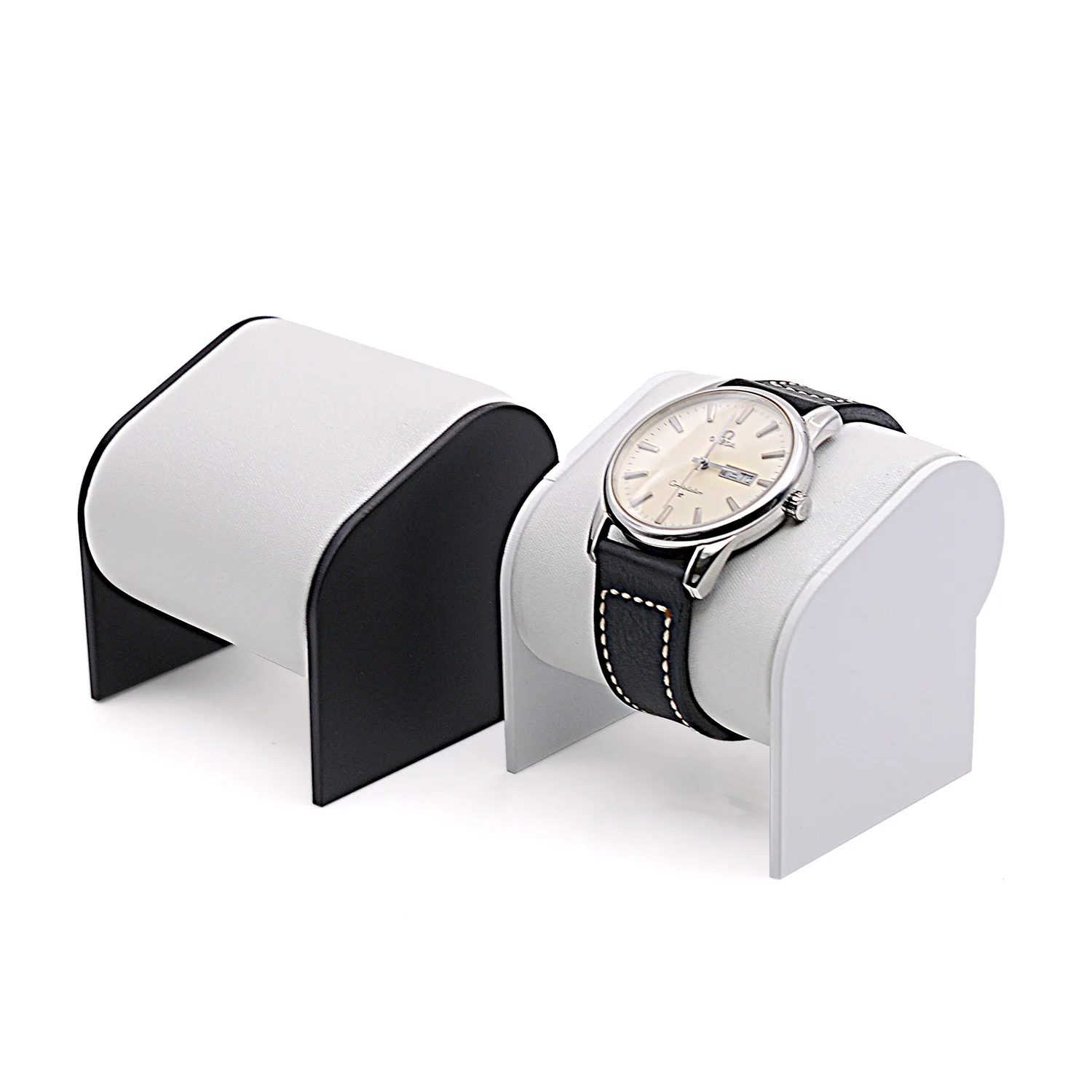 Clássico High-End PVC Wrist Watch Display Rack, suporte do relógio, Showcase Stand Tool, embalagem clara de jóias para pulseira e pulseira, venda