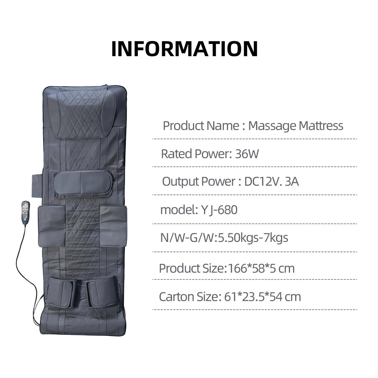 HFR Brand Multi Functional Full Body Massage Pad Cervical Shoulder And Neck Stretcher Lumbar Back Electric Heating Seat Mattress