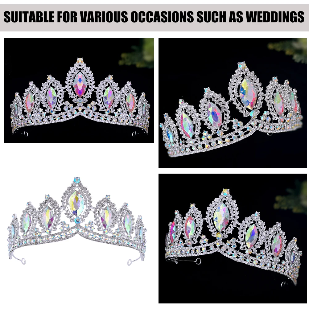 

Luxury Rhinestone Crown Hair Accessories for Bridal Wedding Birthday Women Alloy Design Long Lasting Comfortable Fit