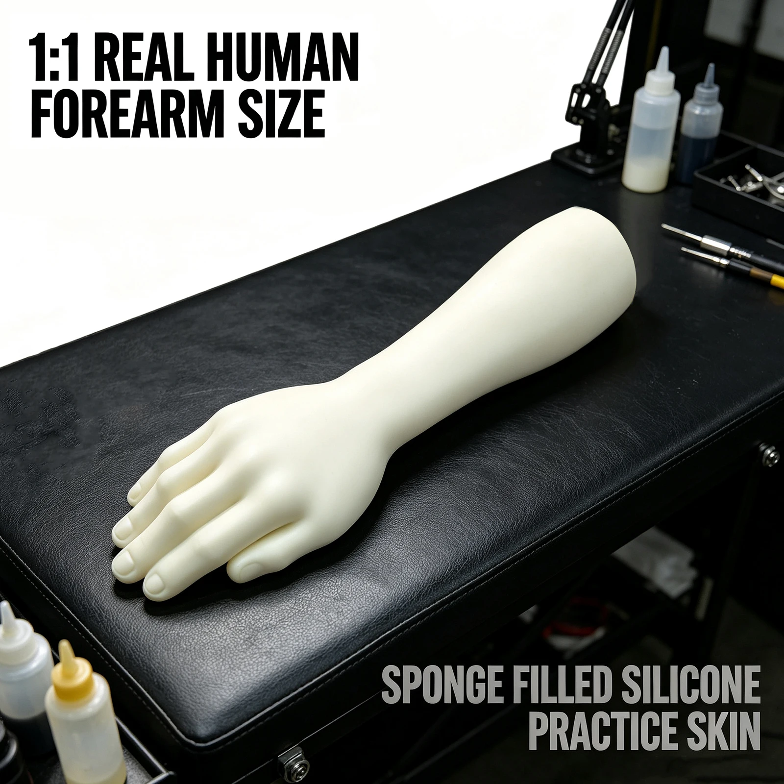 Realistic Silicone Tattoo Practice Arm 37cm Reusable Fake Forearm Mannequin Skin For Tattoo Artist Practice Tattooing Training