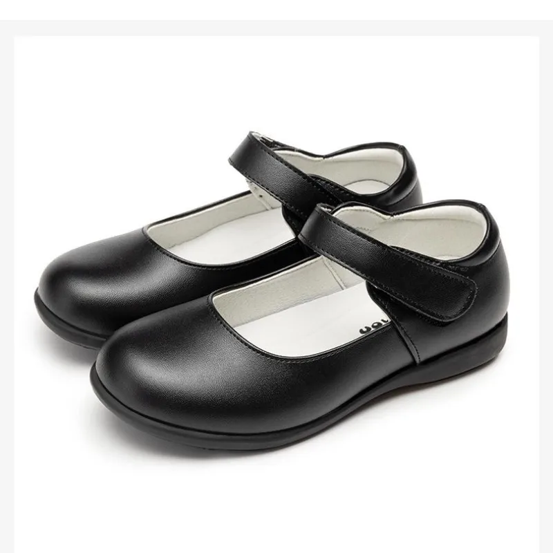 4-19years old Kids School Black Leather Shoes Girl Dance Performance dress Shoes Children's Student single shoes Chaussure Fille