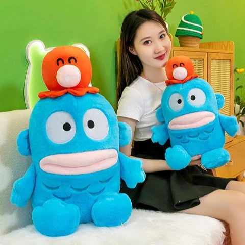 

40/60/90CM Big Size Sanrio Plushies Cartoon Anime ‌‌hangyodon Peluche Kawaii Ornament Stuffed Doll Cushion Toy Gifts
