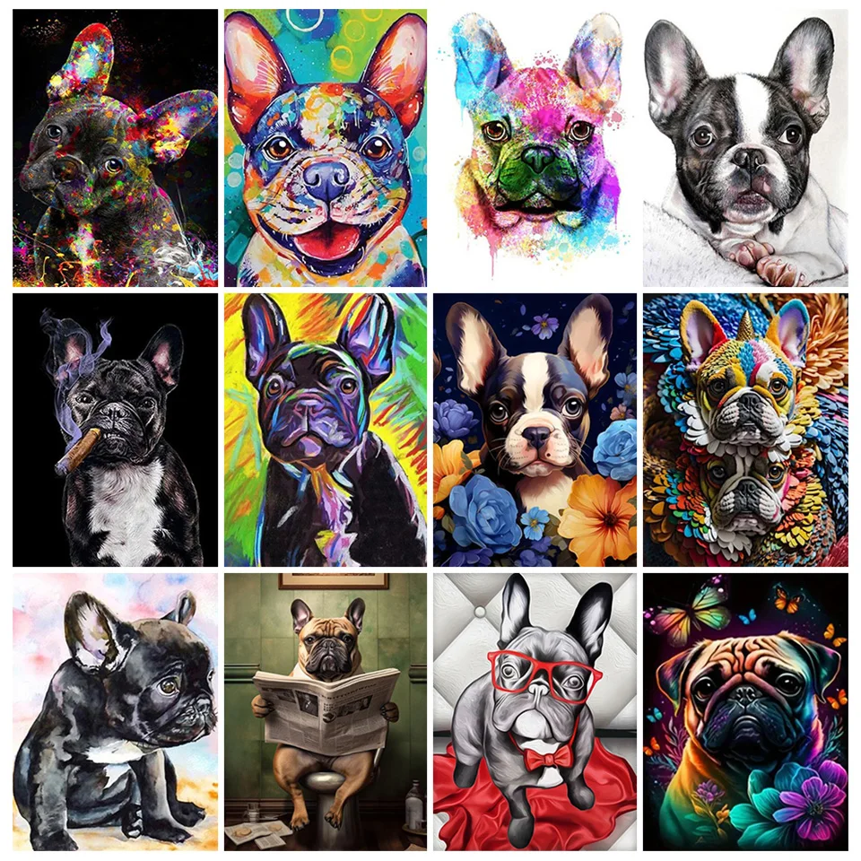 AB Fairy dust French bulldog diamond image full rhinestone drill 5d diy embroidered mosaic animal color embroidery