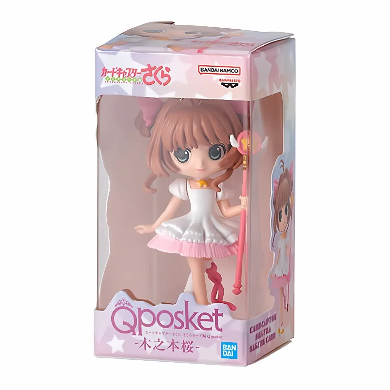 Bandai Original Cardcaptor Sakura Gashapon QPOSKET ขนาดเล็กกล่อง KINOMOTO SAKURA แอ็คชั่นฟิกเกอร์ของเล่นสำหรับชายหญิงเด็กของขวัญ