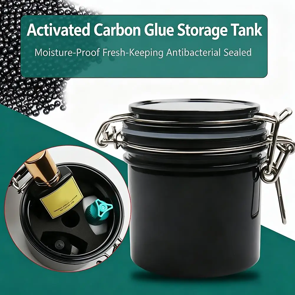 Eyelash Glue Storage Tank Airtight Sealed Container Activated Carbon Moisture Proof Lash Extension Glue Storage Box Case