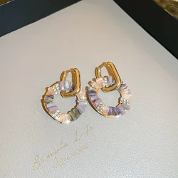 Pendientes Colgantes de Lujo Minar con Circonita Cúbica Multicolor y Doble Círculo Cuadrado Grande para Mujer 2024