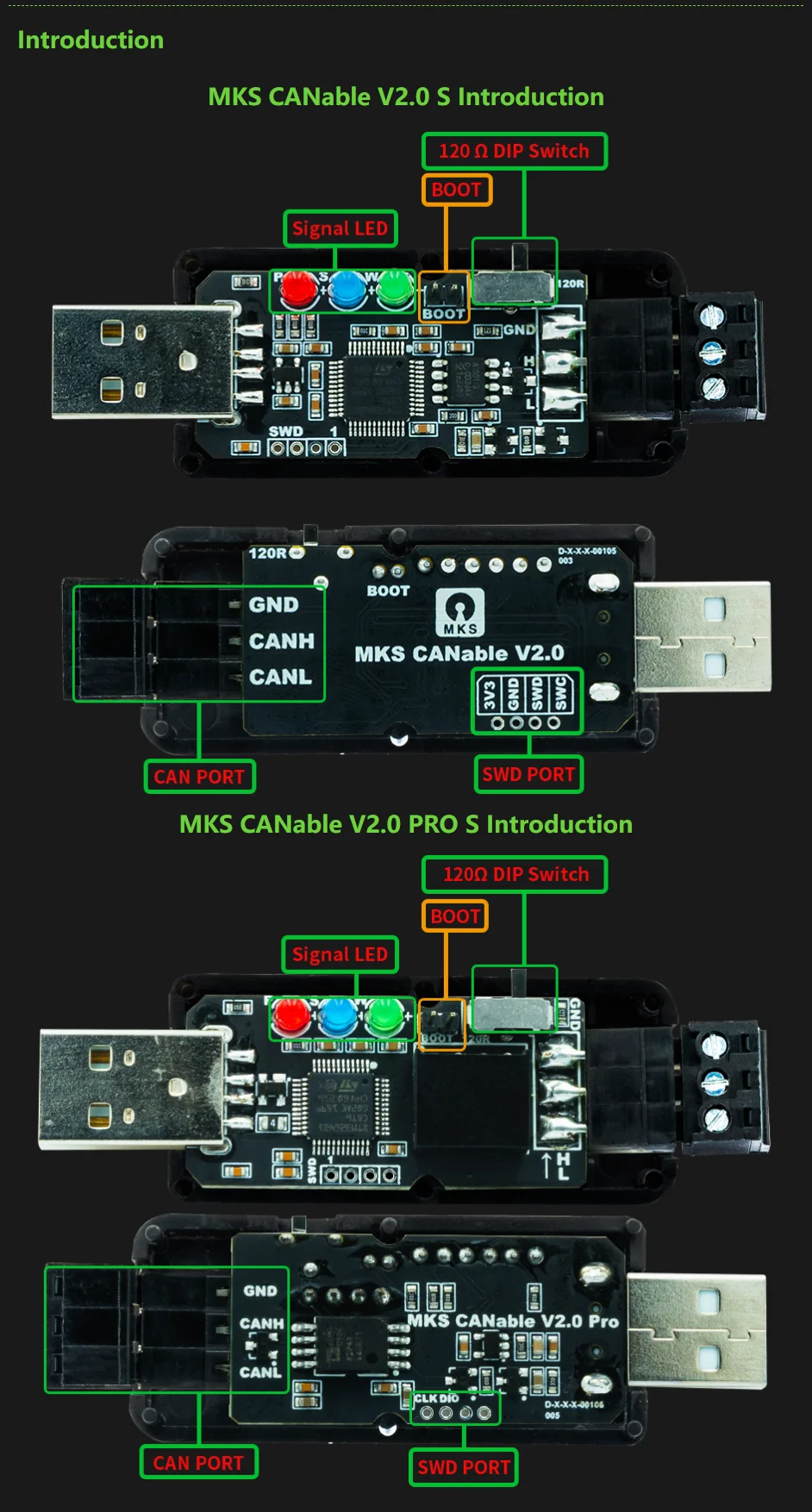 MKS CANable 2.0 USB zu CAN Adapter Analysegerät CANFD SLCAN SocketCAN CANdleLight Klipper 3D-Drucker-Teile – Detail 18