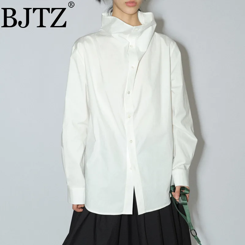 

BJTZ Solid Color Designer Shirt&blouse For Women 2025 Spring Autumn New Loose Single Breasted Long Sleeve Female Overcoat Top