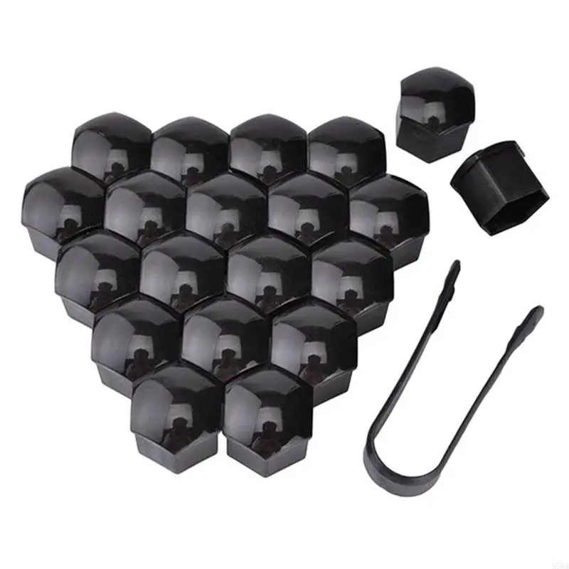 

57BA 20Pcs 17mm Car Wheel Nut Caps for Protection Covers Caps with Removal Tools Blac