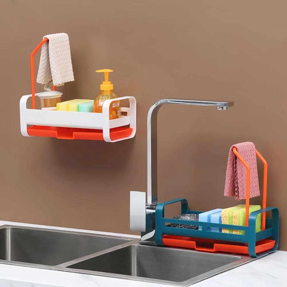 

Plastic Kitchen Sink Organizer Rack for Sponge Holder Storage with Drainage Holes Keep Rags Dry and Breathable Small Space