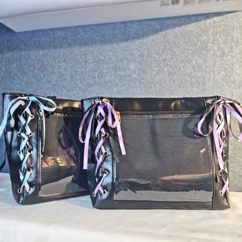 Neue Japanische Süße Schleifen-Ita-Tasche, Lolita-Mädchen Transparente Handtaschen, Modische Große Kapazität Tragetasche, Ästhetische Schultertaschen – Detail 3
